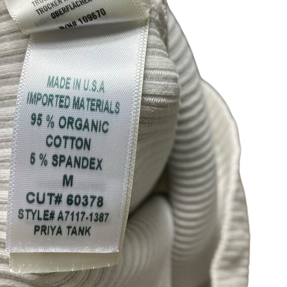 Agolde Top WMNS M Off White Priya Ribbed‎ Sleeveless Tank Stretch Organic - Picture 4 of 11